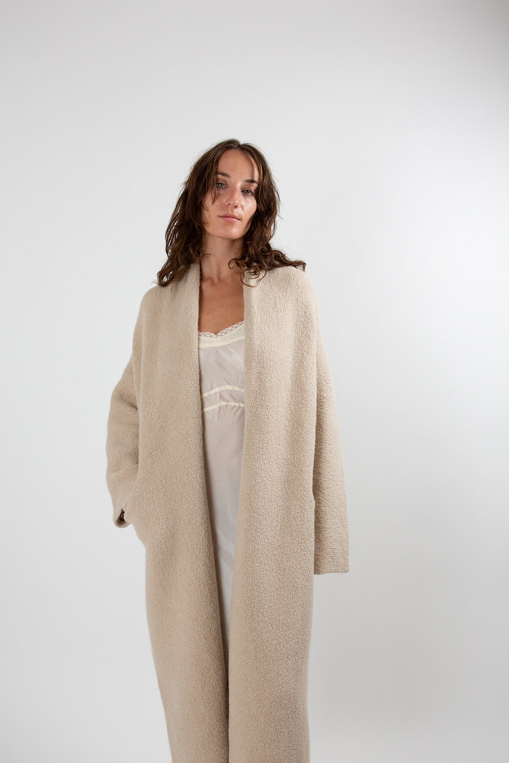 Lauren Manoogian Long Shawl Cardigan In Antique