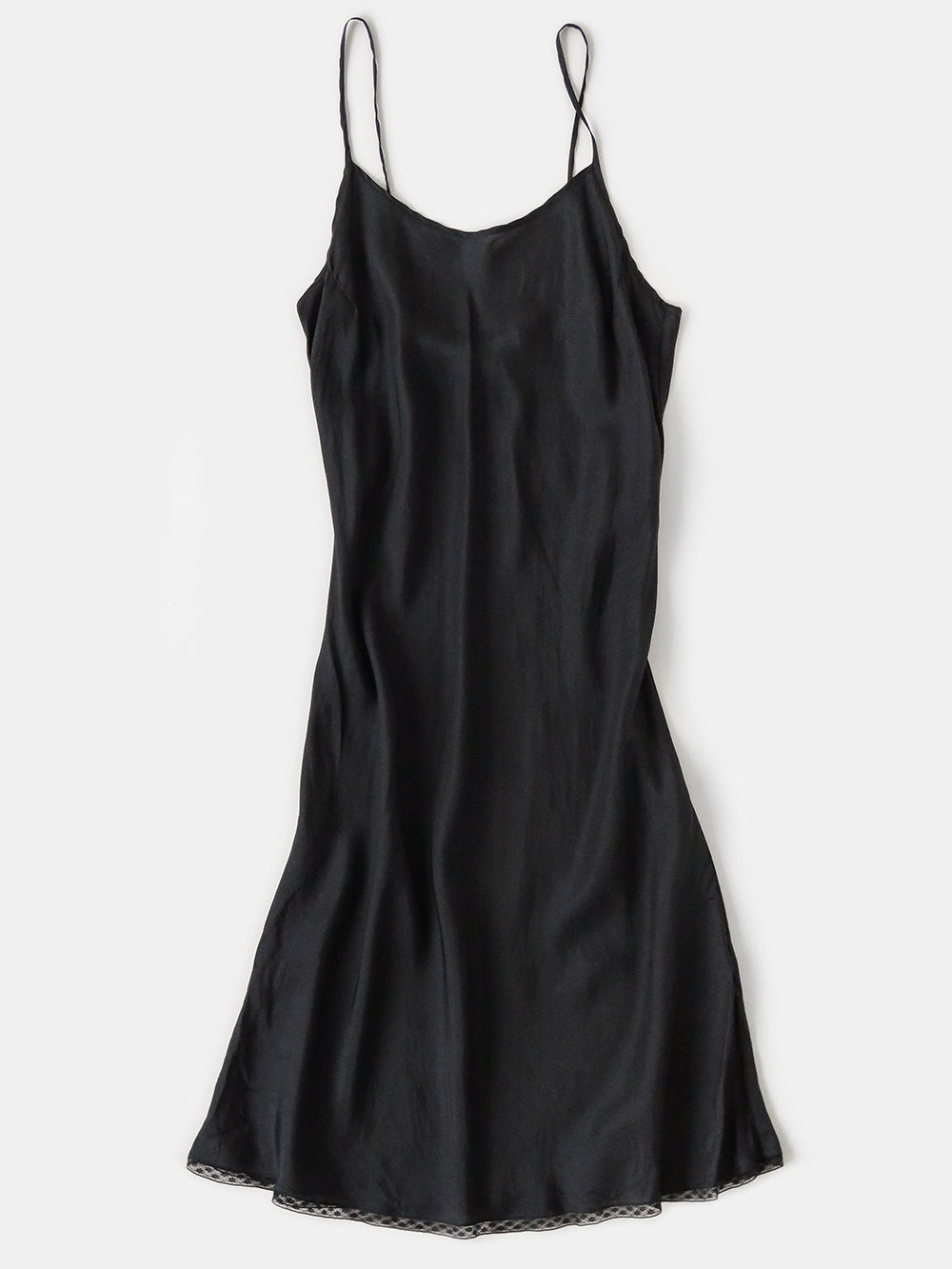 Erica Tanov  Greta Silk Slip Dress - Black