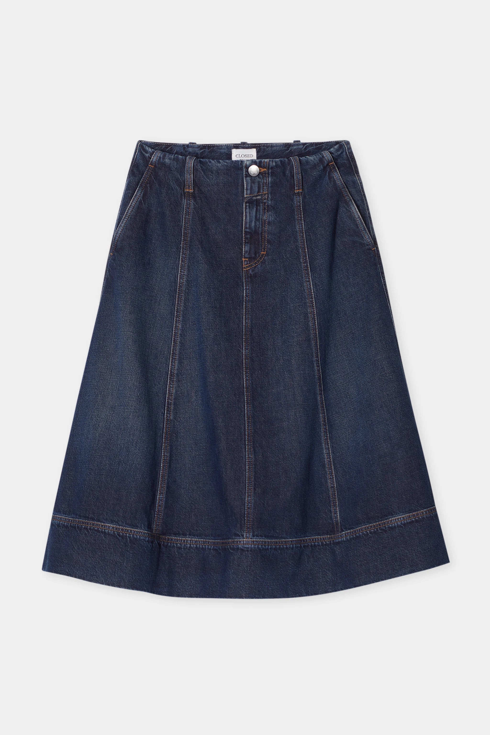 Closed A Line Skirt In Dark Blue