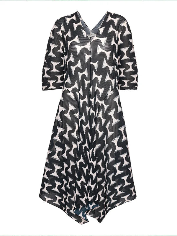 Henrik Vibskov Wrist Plisse Dress in Black White Jazzhands