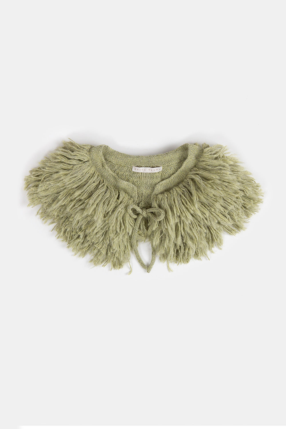 Alpaca Fringe Collar in Celadon