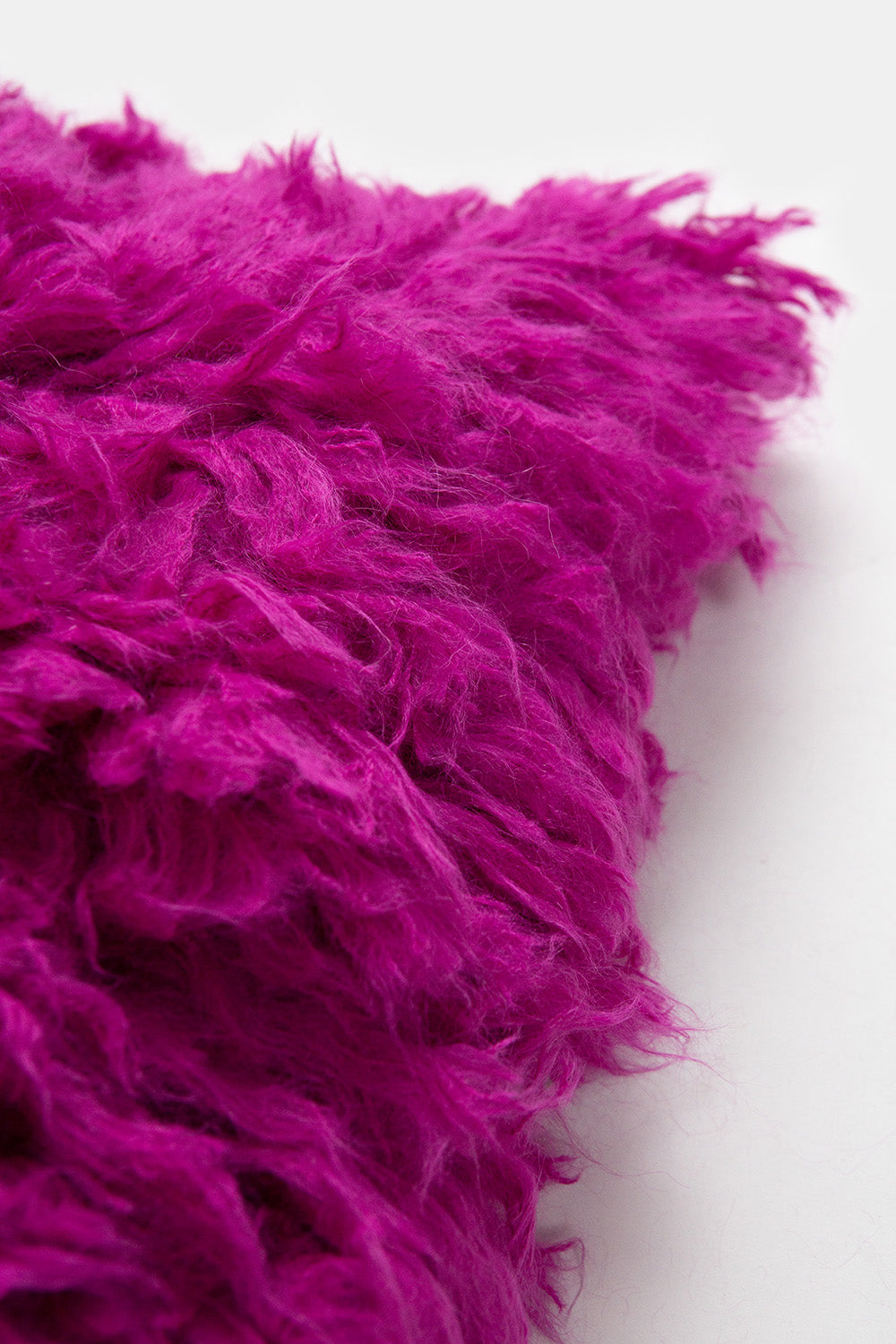 Baby Alpaca Shag Pillow in Hot Pink