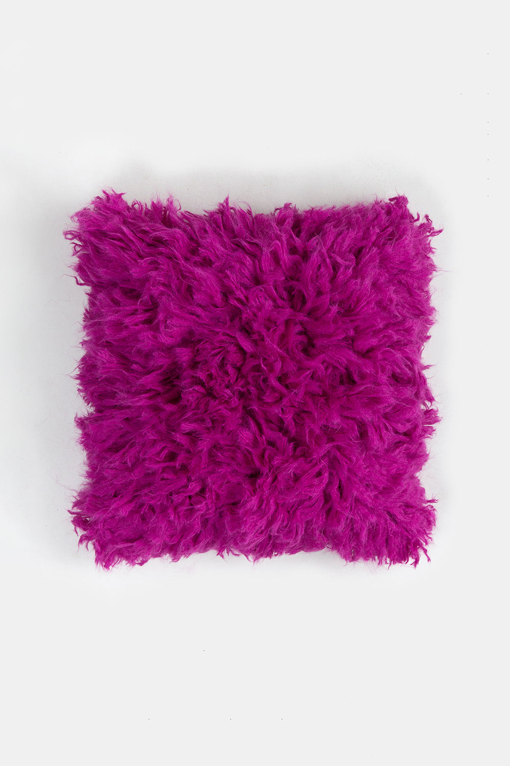 Baby Alpaca Shag Pillow in Hot Pink