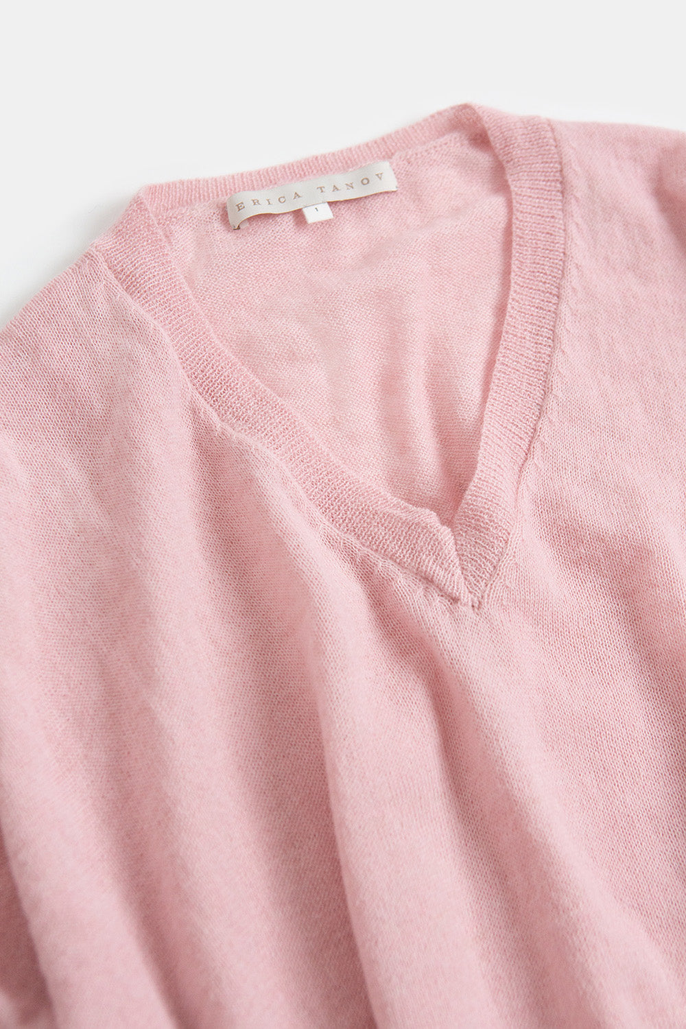 Anna Alpaca V Neck Pullover In Rose Quartz