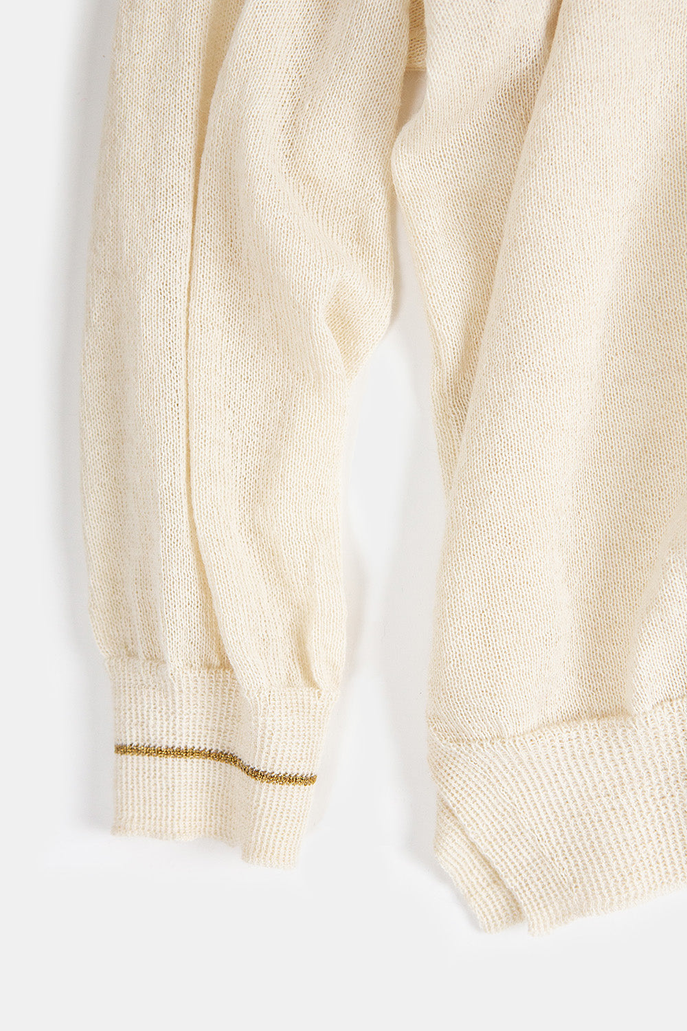 Anna Alpaca V Neck Pullover In Winter White/Gold