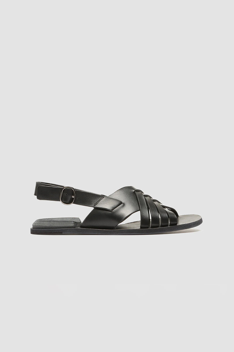 Women's Black Leather Sandals: ETHEL 023 – Officine Creative EU