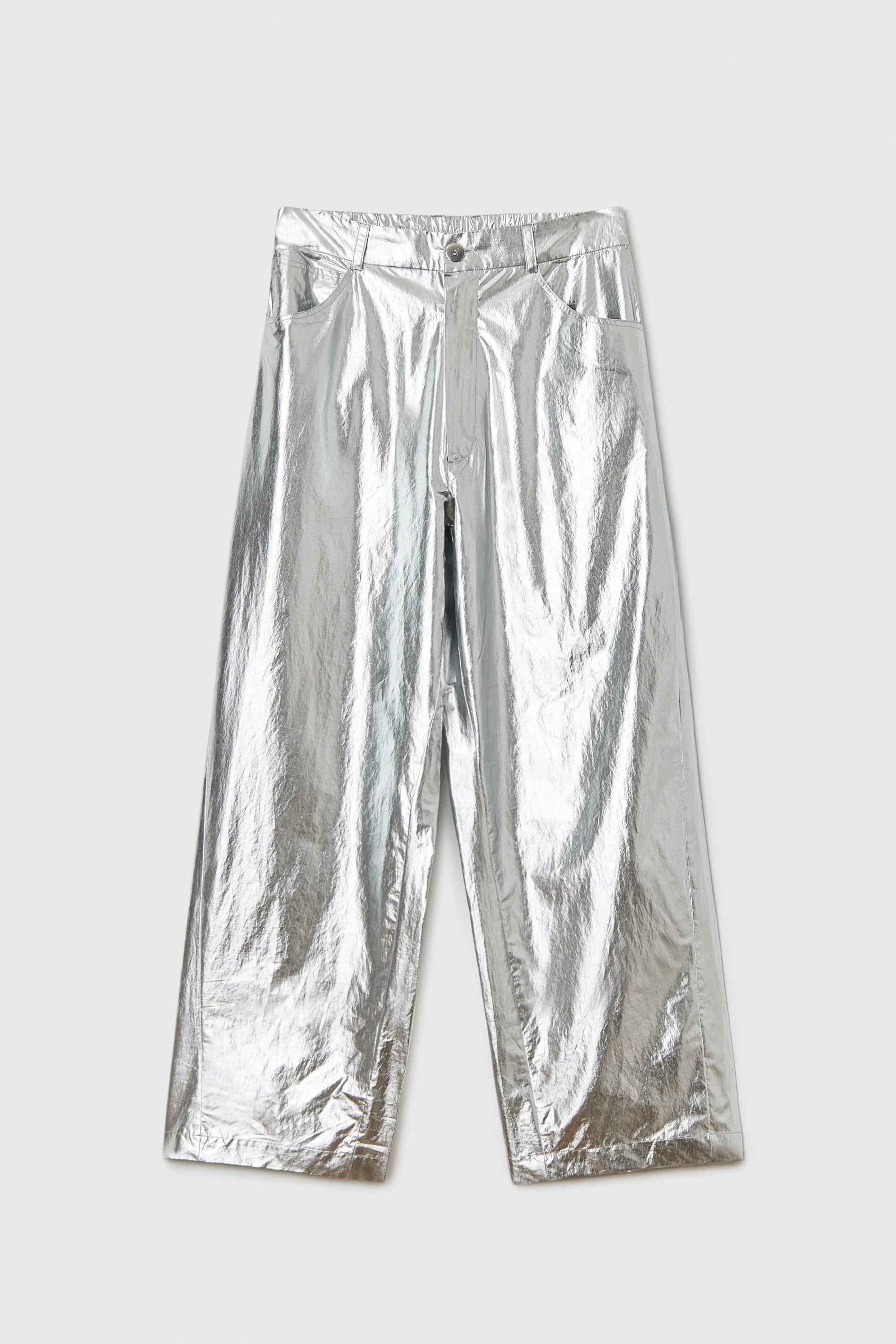 Cordera Cotton And Silk Pants In Silver