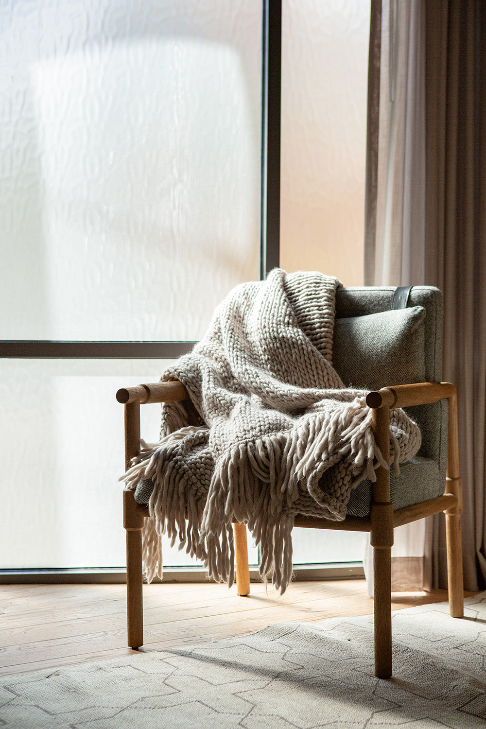 Merino Wool Throw Blanket In Dove