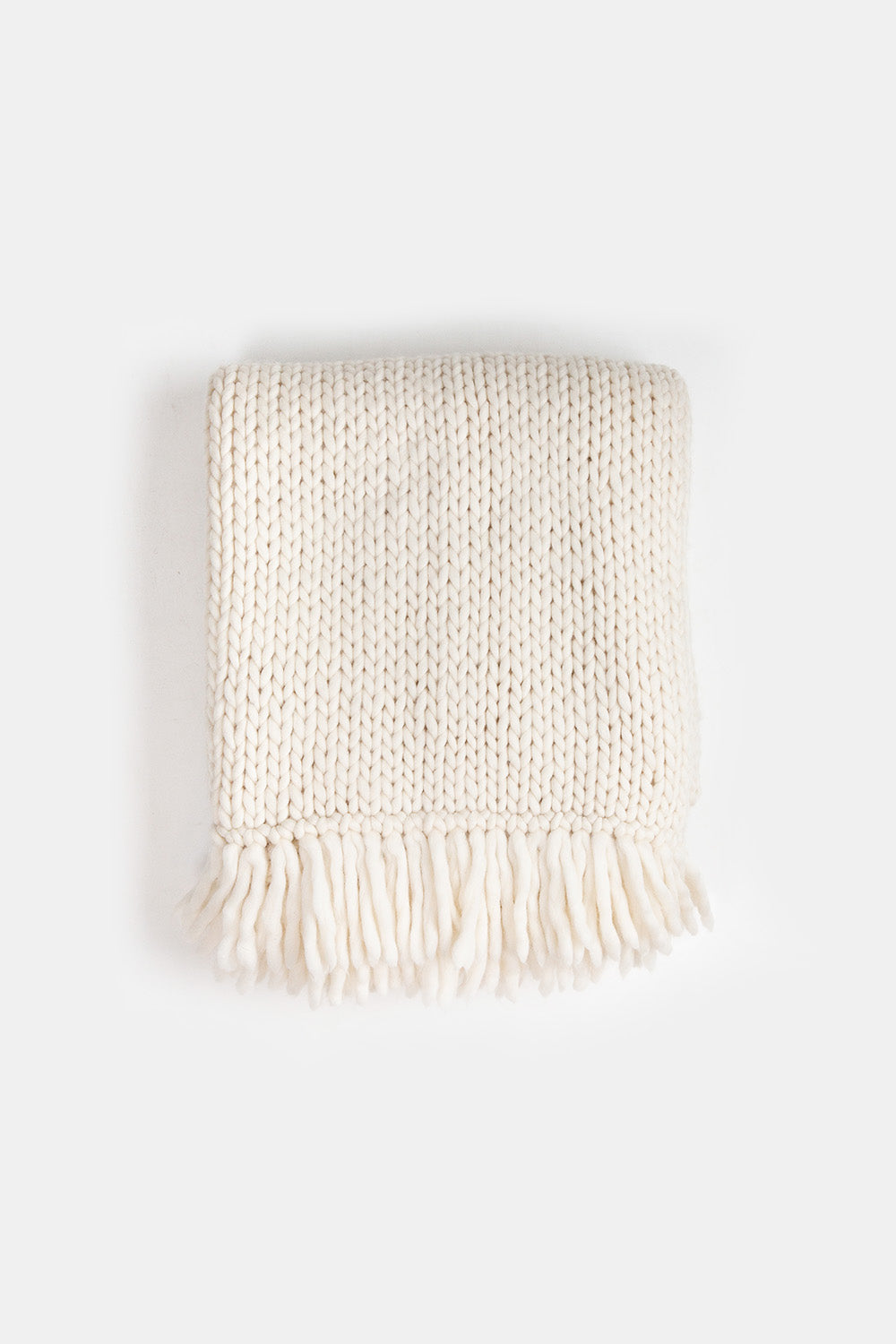 Merino Wool Throw Blanket In Winter White