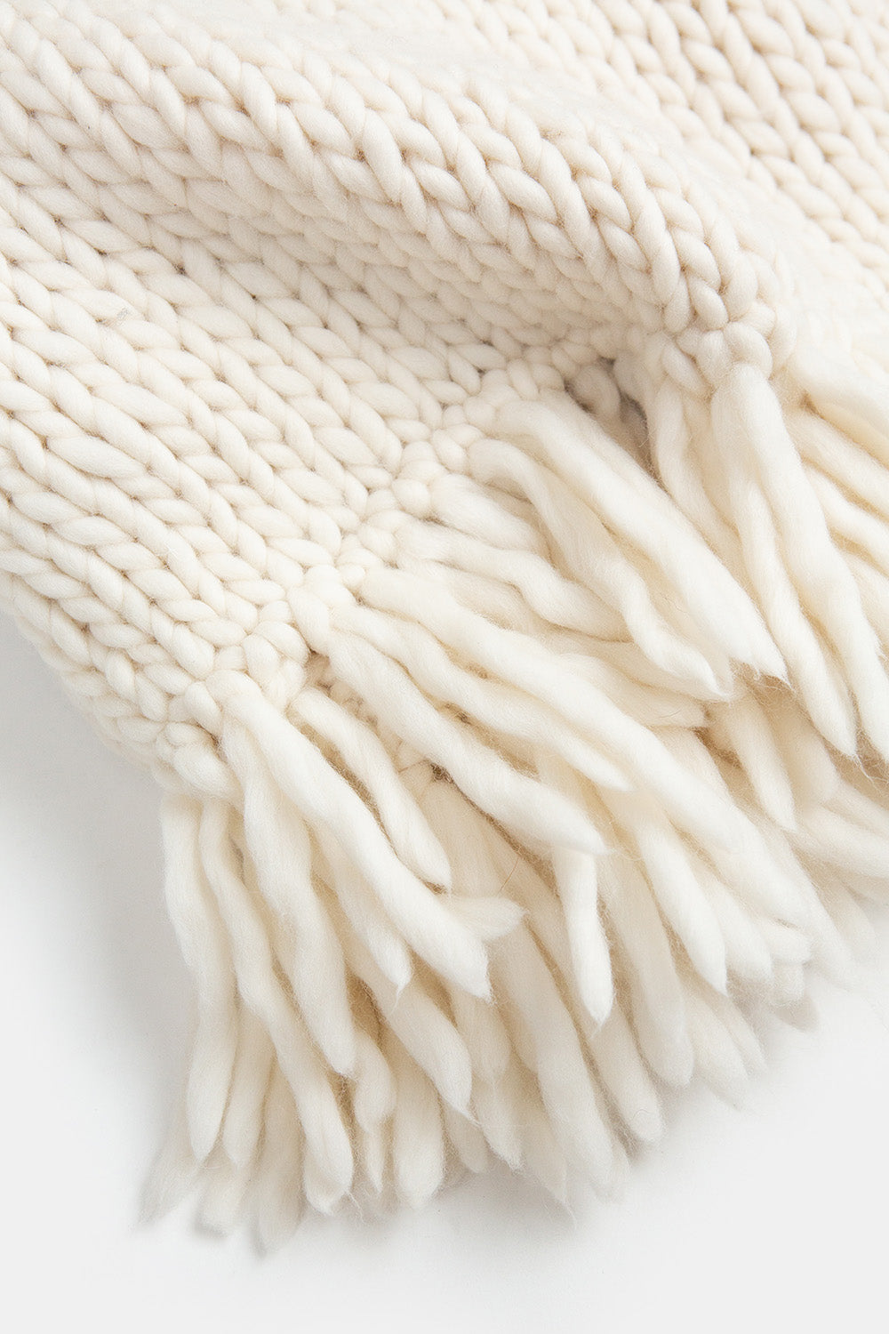 Merino Wool Throw Blanket In Winter White