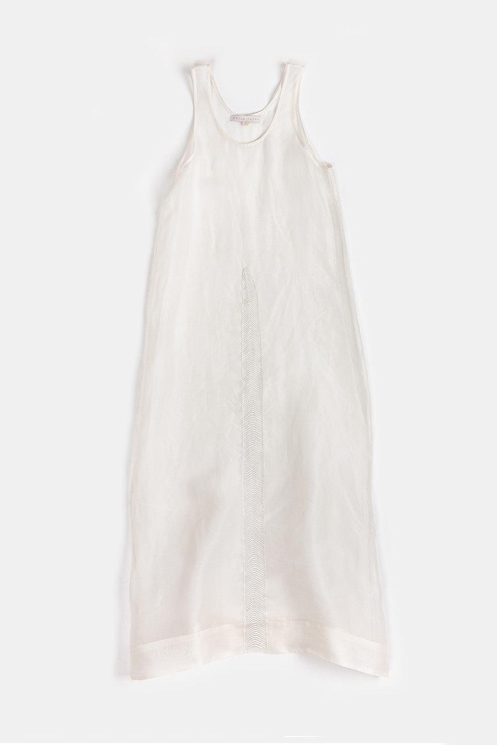 Gamine Embroidered Silk Organza Dress In Ivory