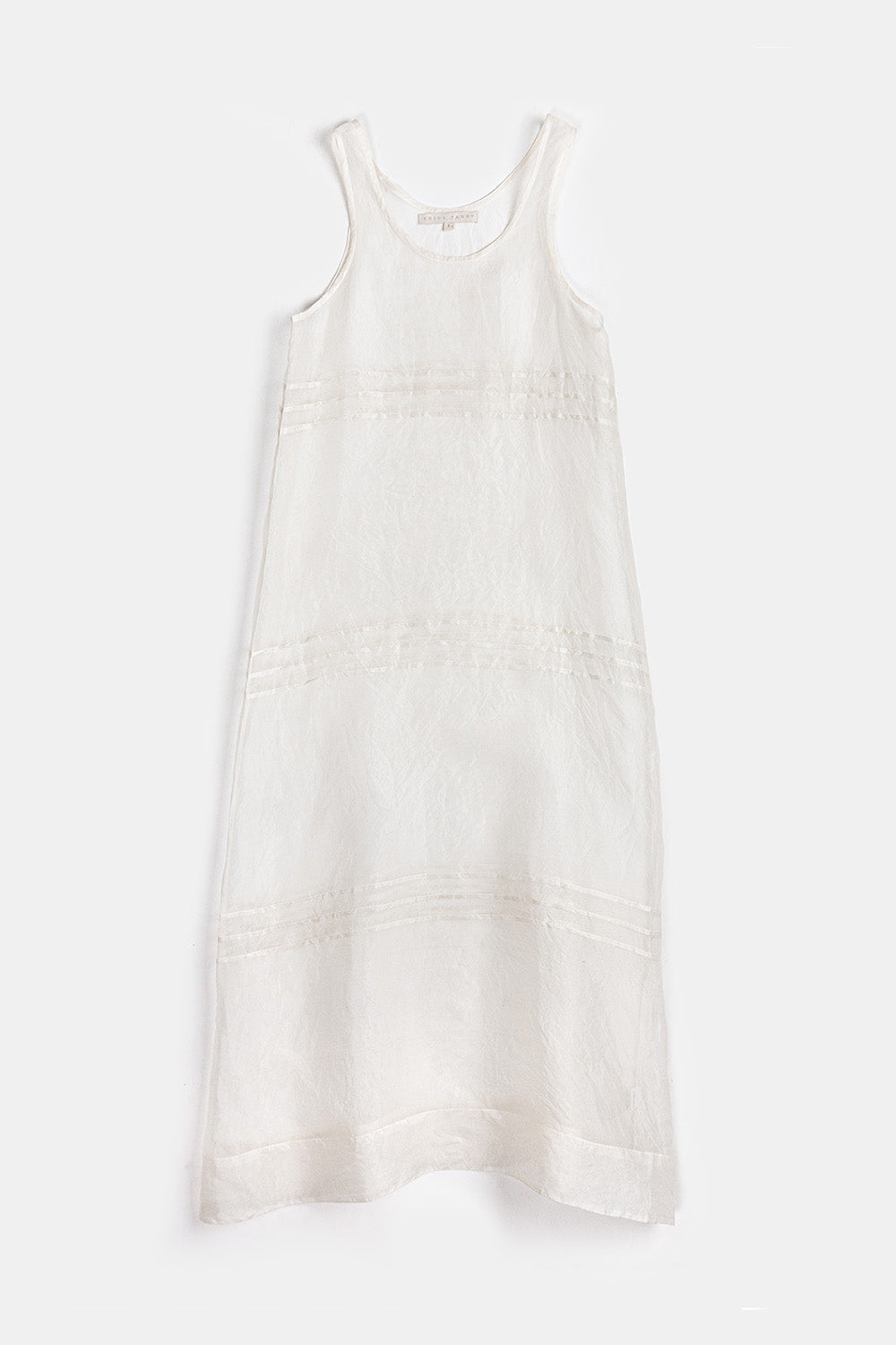 Gamine Pintuck Silk Organza Dress In Ivory