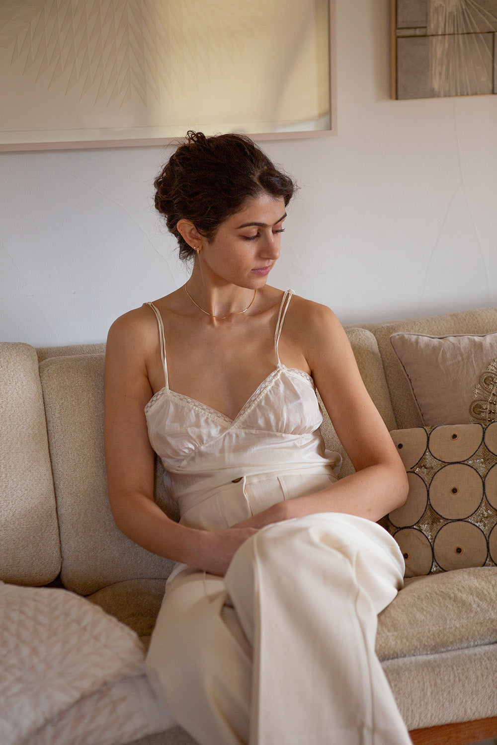 Gilda Silk Camisole in Ivory