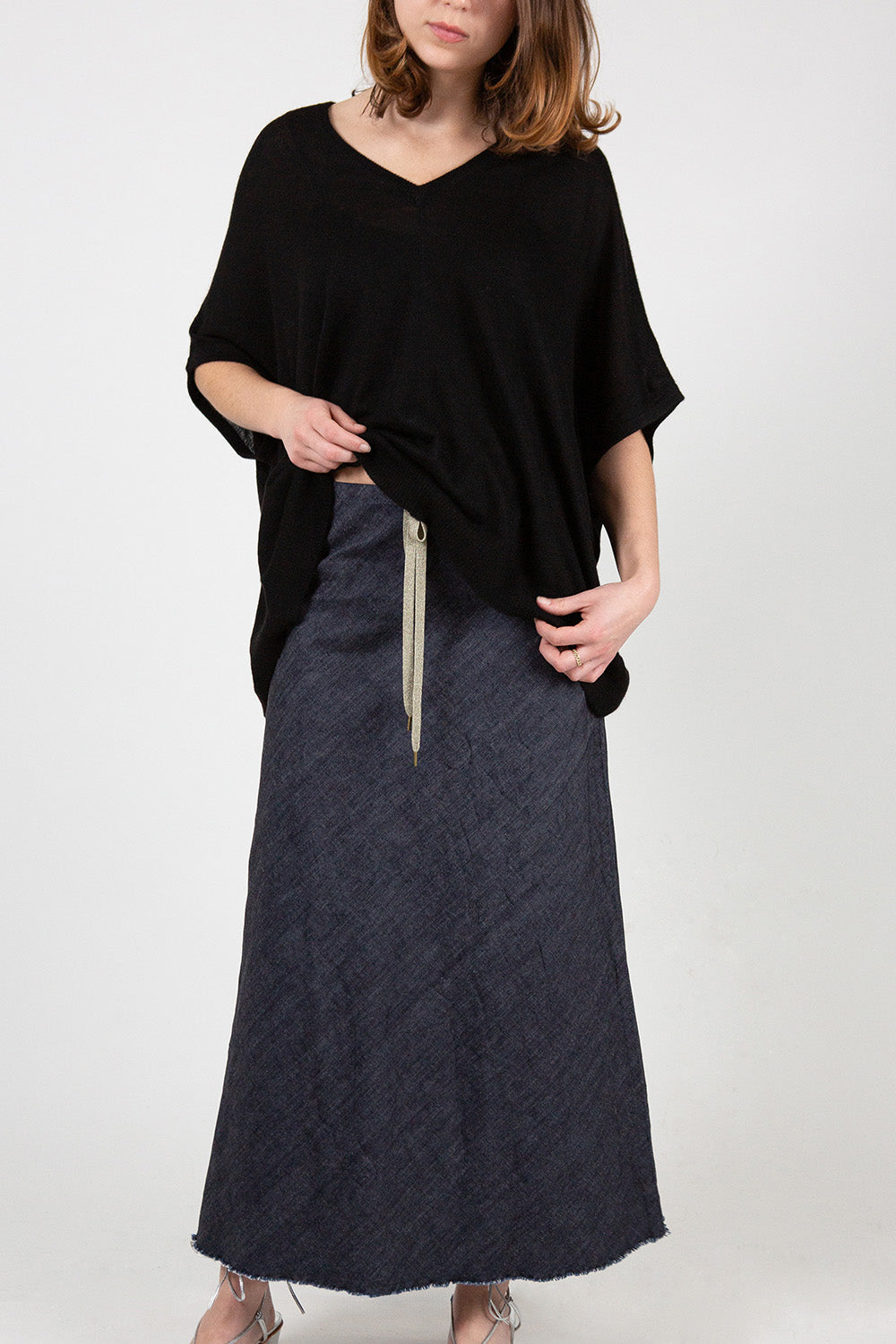 Isabelle Denim Skirt In Dark Indigo