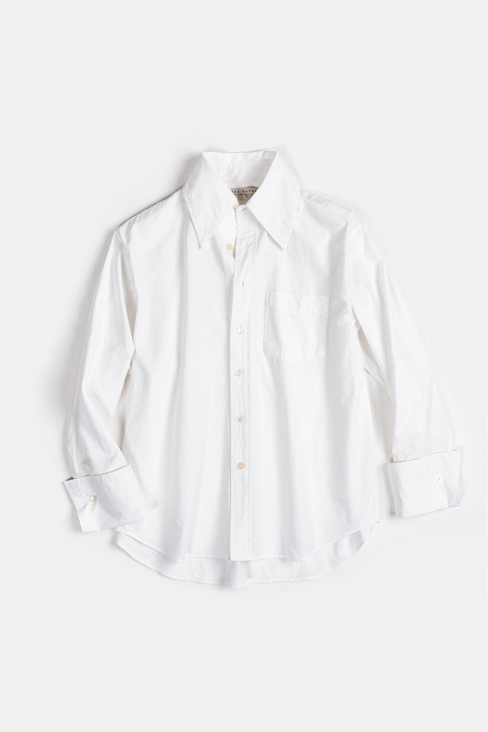 Ivor Cotton Percale Shirt In White