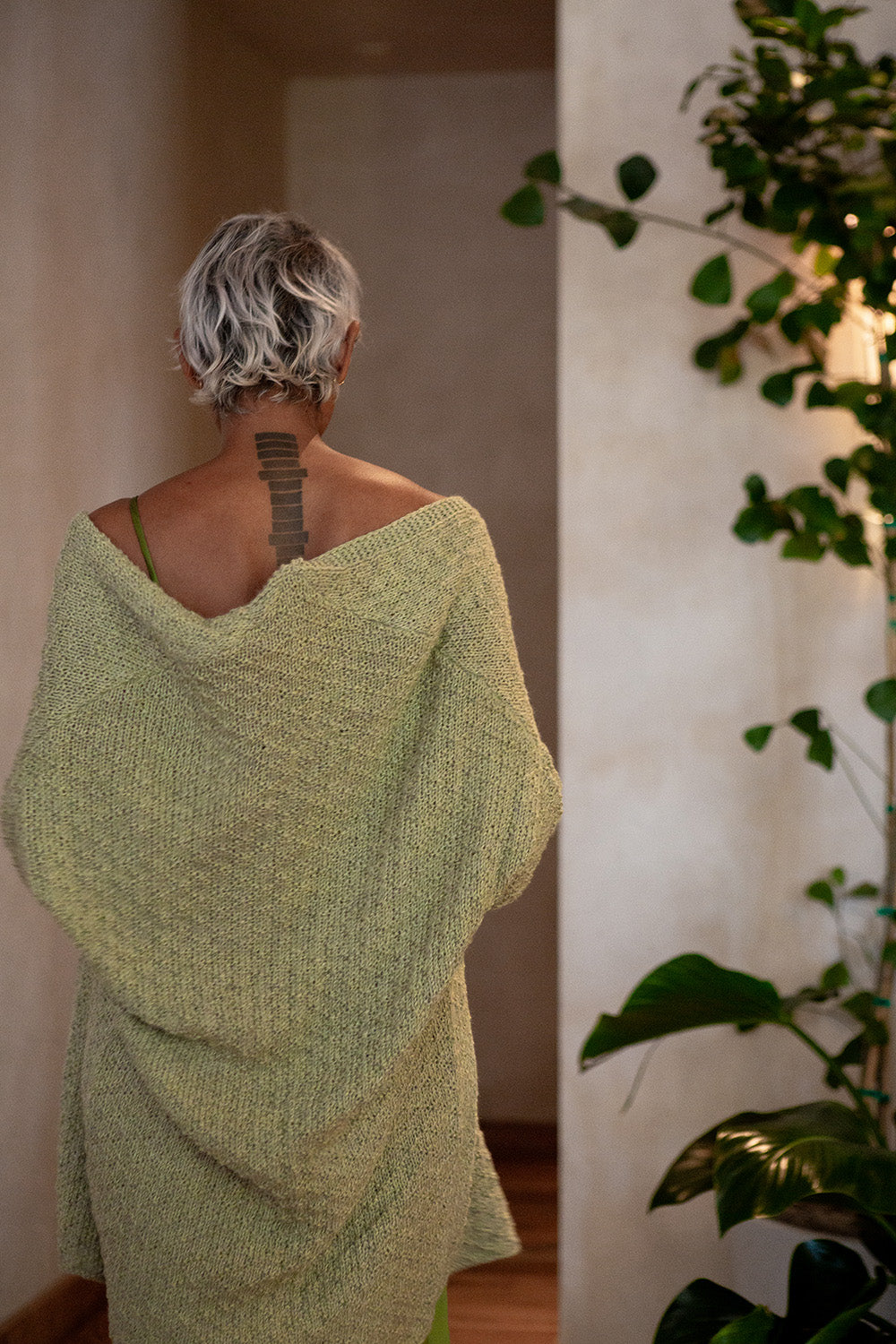 Alpaca Kimono Cardigan In Celadon