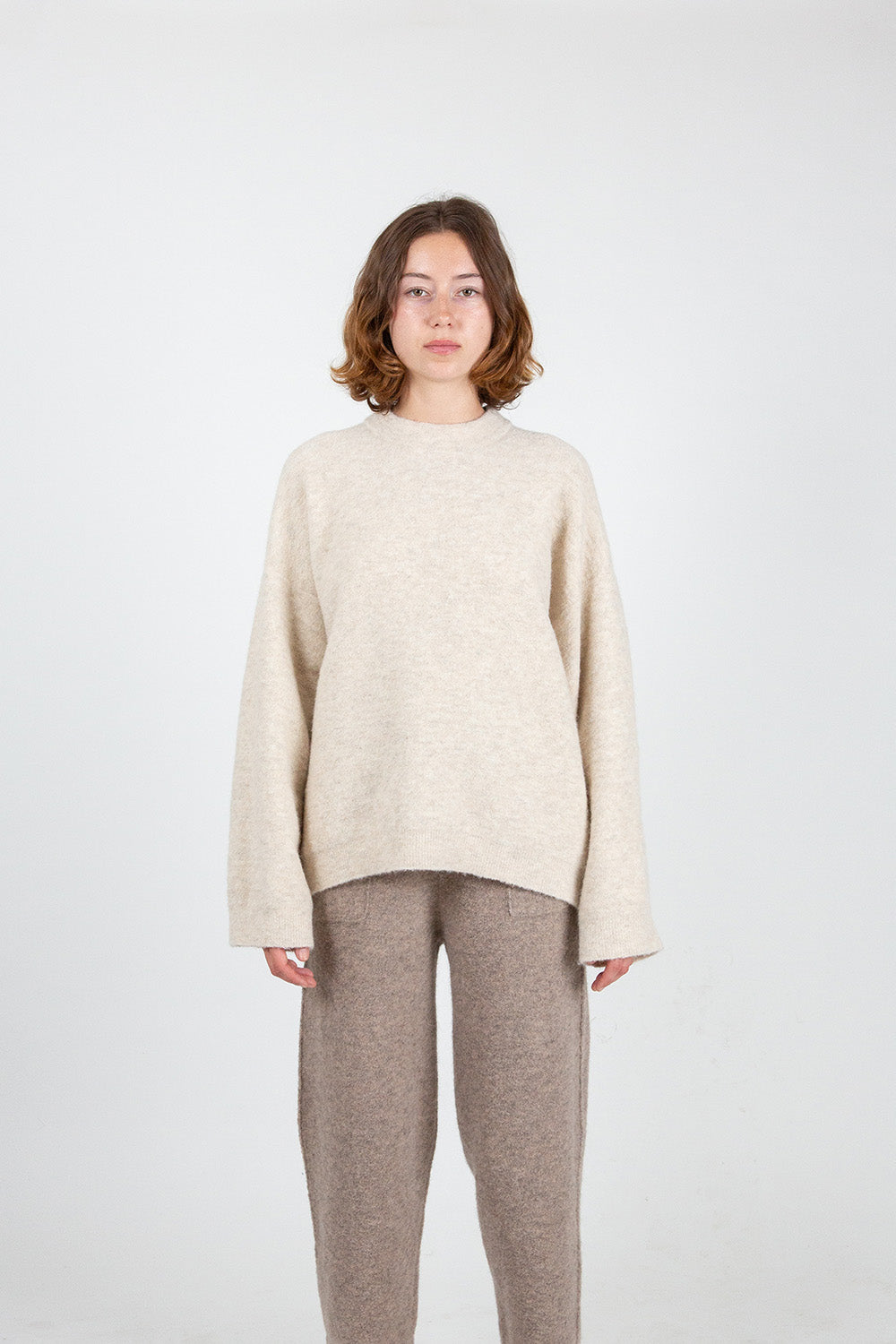 Lauren Manoogian Fleece Crewneck In Ecru