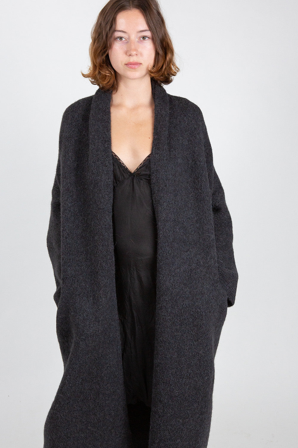 Lauren Manoogian Long Shawl Cardigan In Ink