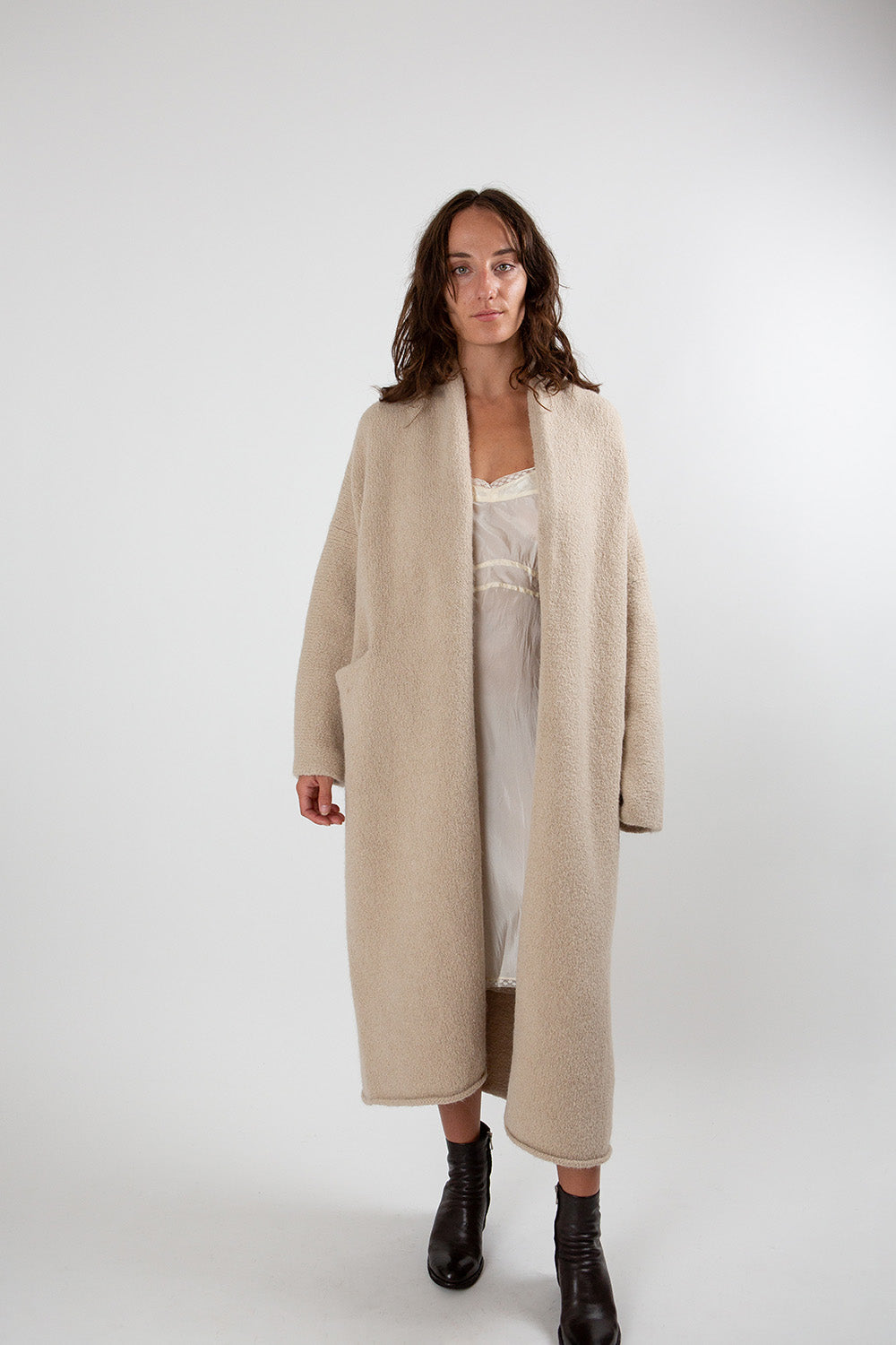 Lauren Manoogian Long Shawl Cardigan In Antique