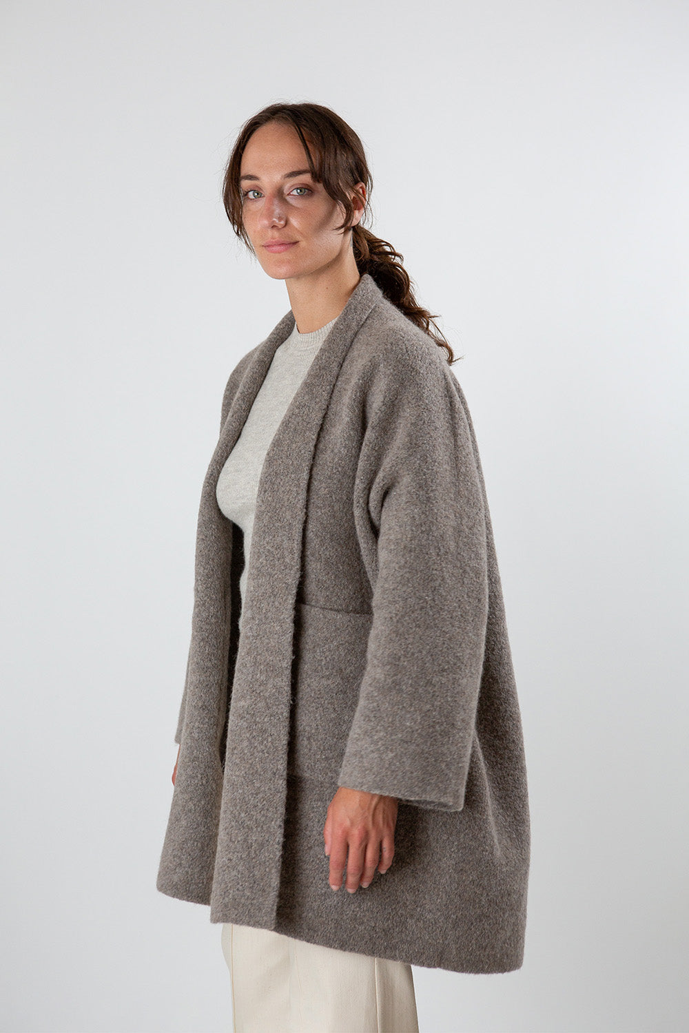 Lauren Manoogian Double Face Wide Coat In Granite