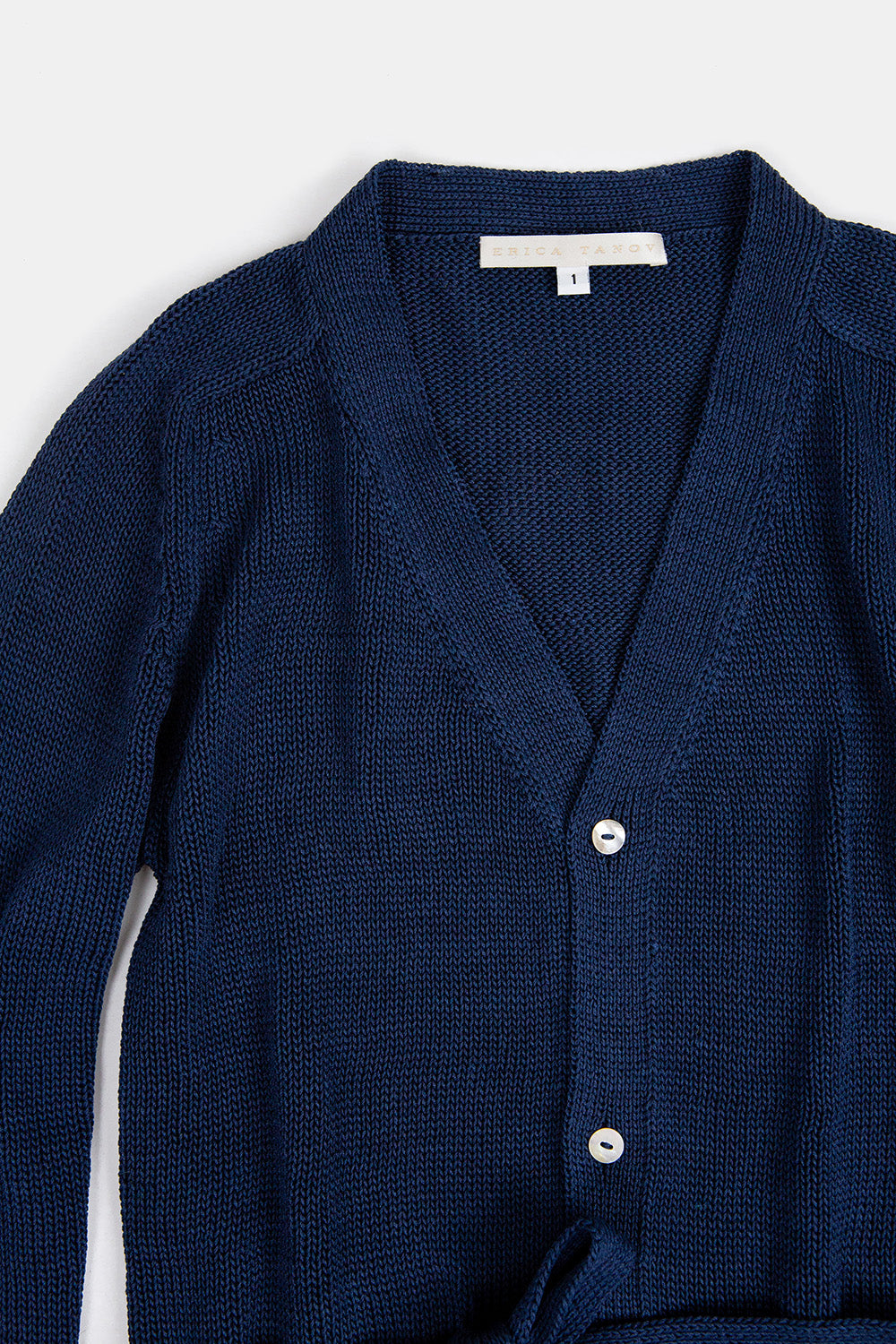 Pima Cotton Belted Cardigan In Navy