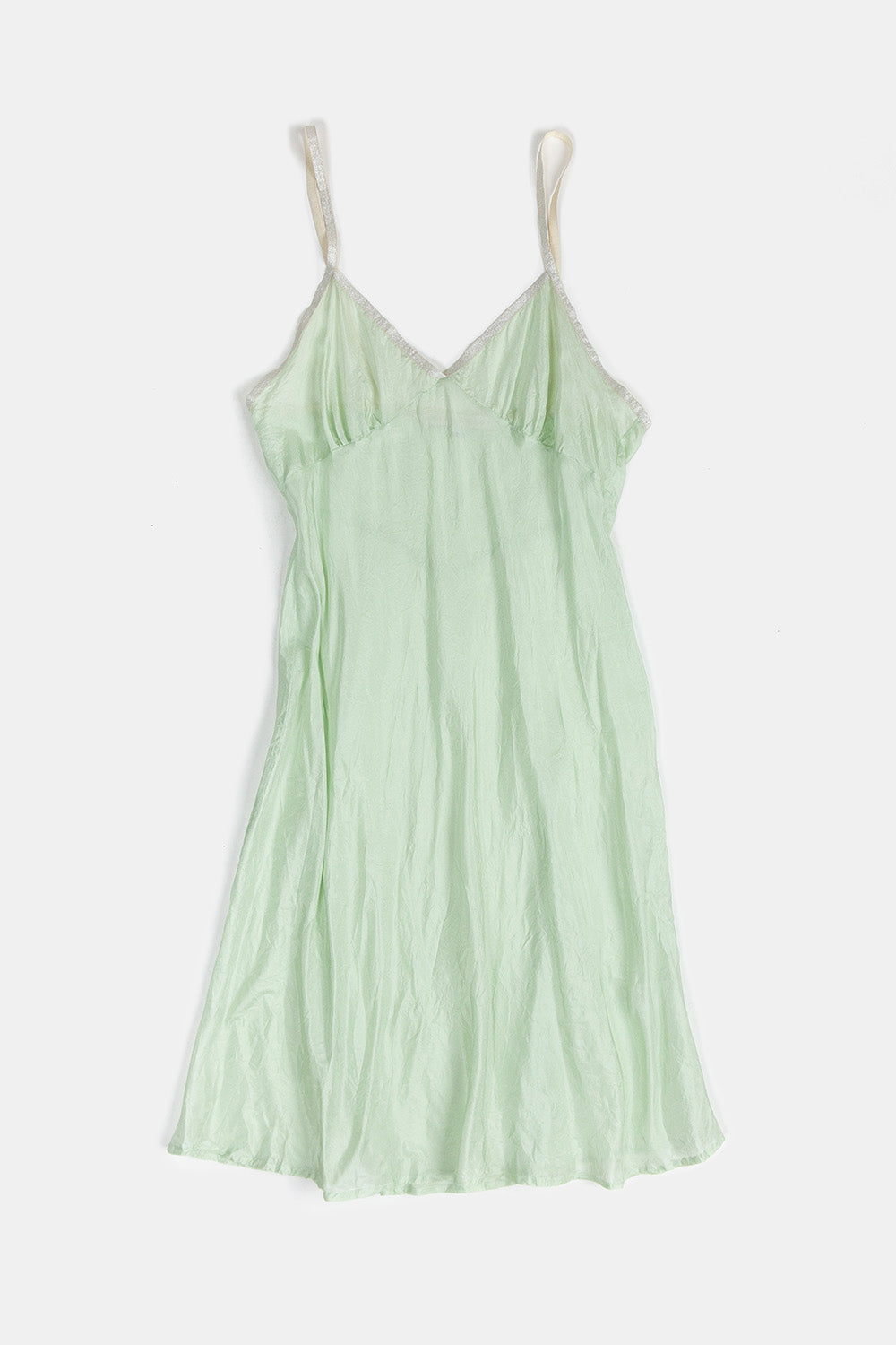 Maude Petal Silk Slip Dress in Jade