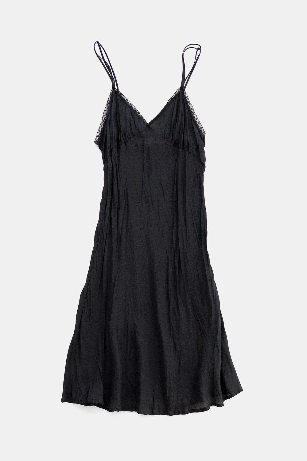 Maude Silk Slip Dress in Black