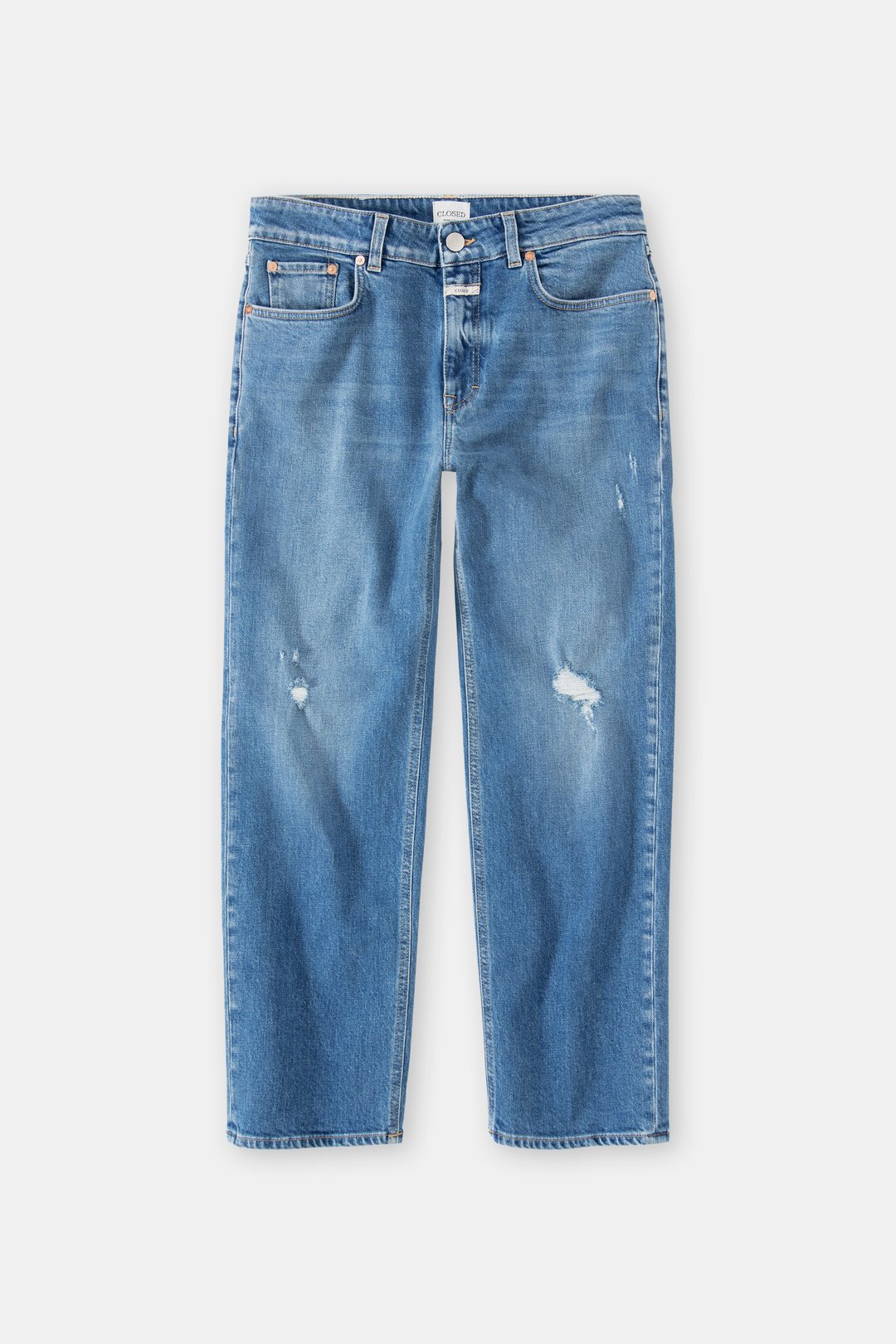 Closed Milo Jean in Distressed Mid Blue