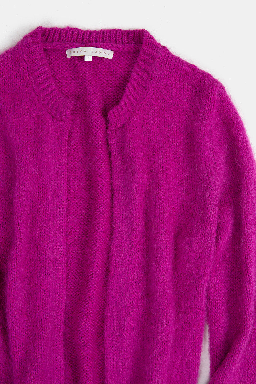 Alpaca Wool Blend Open Cardigan In Hot Pink