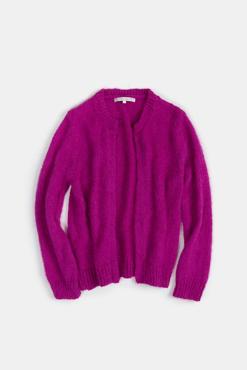 Alpaca Wool Blend Open Cardigan In Hot Pink