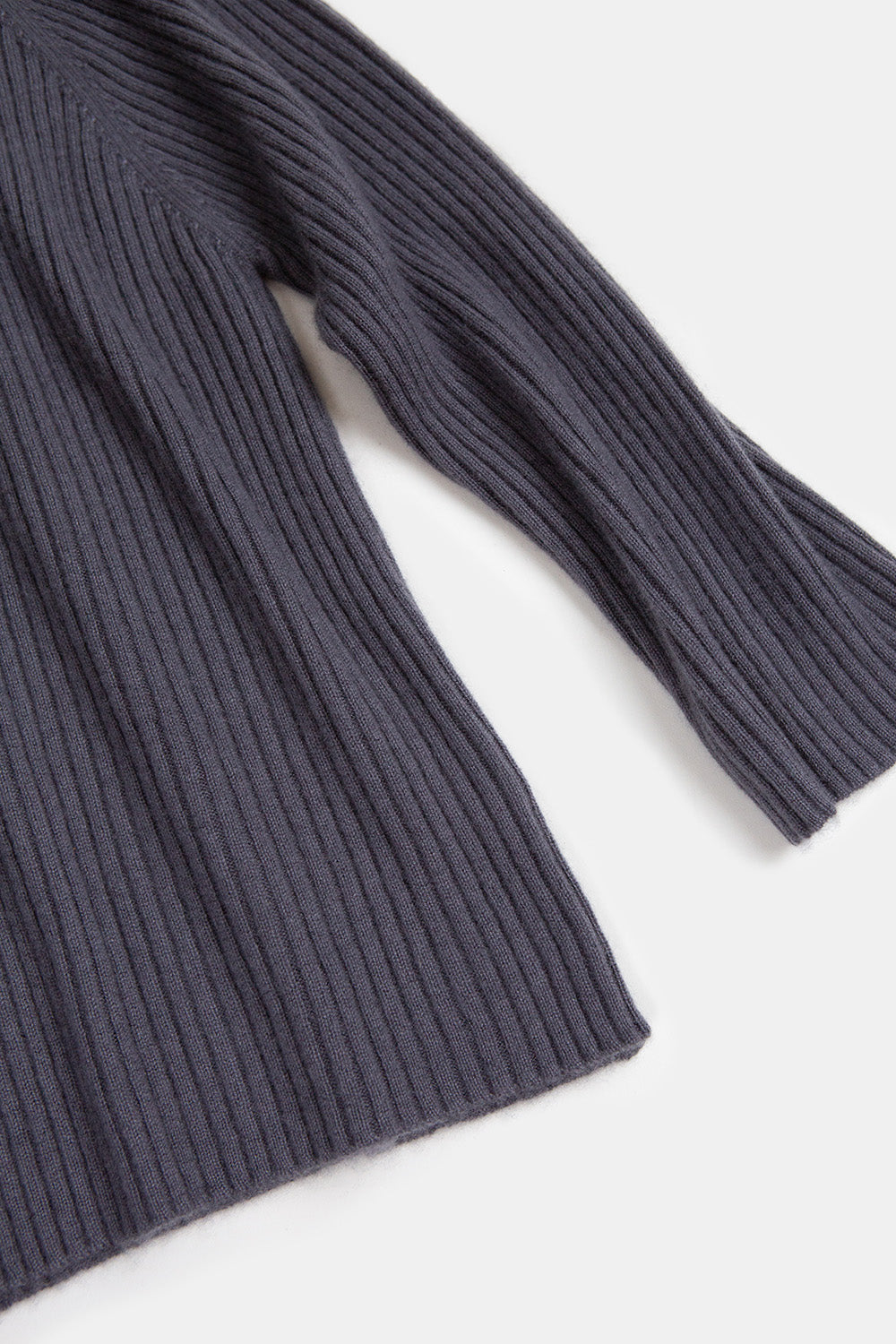 Cashmere Ribbed Mock Turtleneck Sweater In Slate