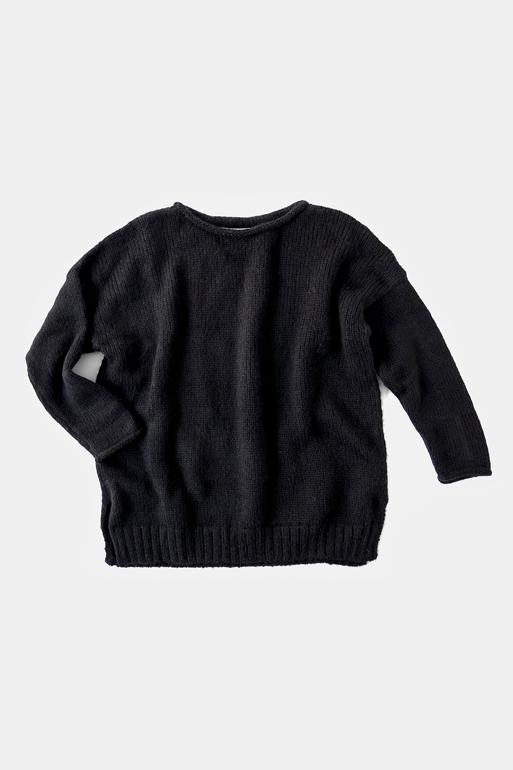 Alpaca Rollneck Sweater In Black