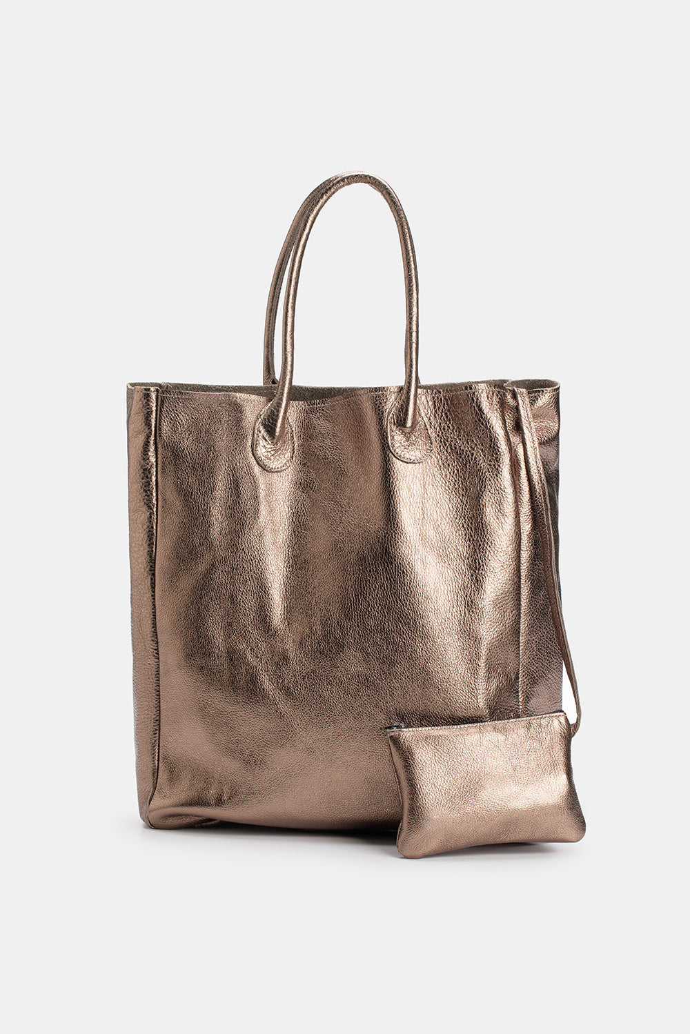 Eve Leather Tote in Bronze