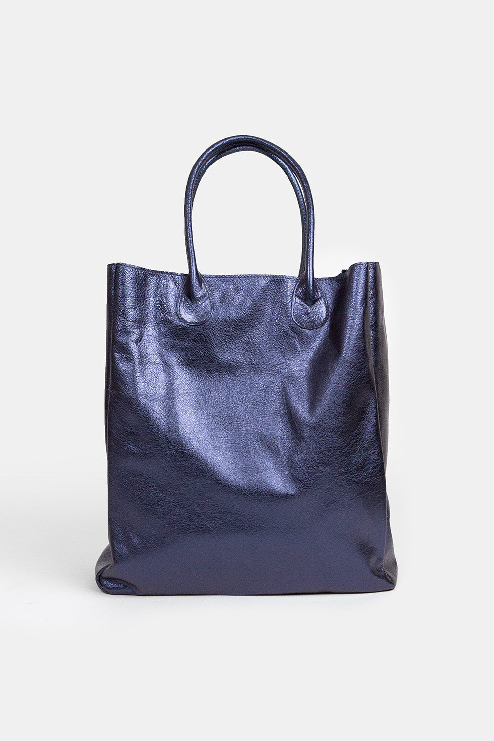 Eve Leather Shopping Tote in Sapphire