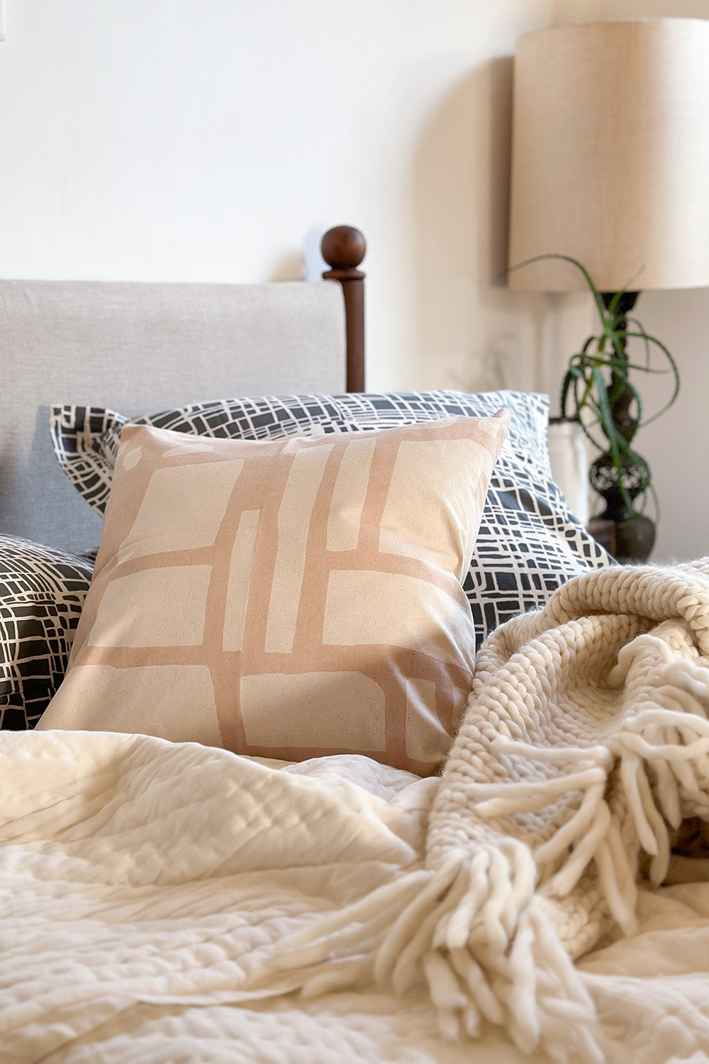 Cotton Throw Pillow In Emily Payne 'Route'