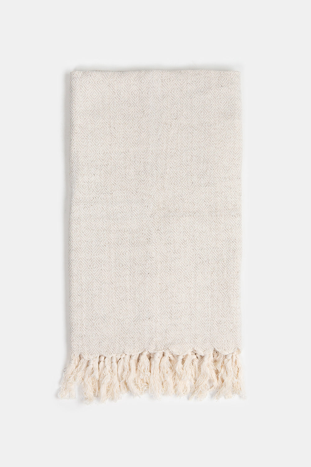 Cotton Linen Turkish Bath Towel in Bej Diamond