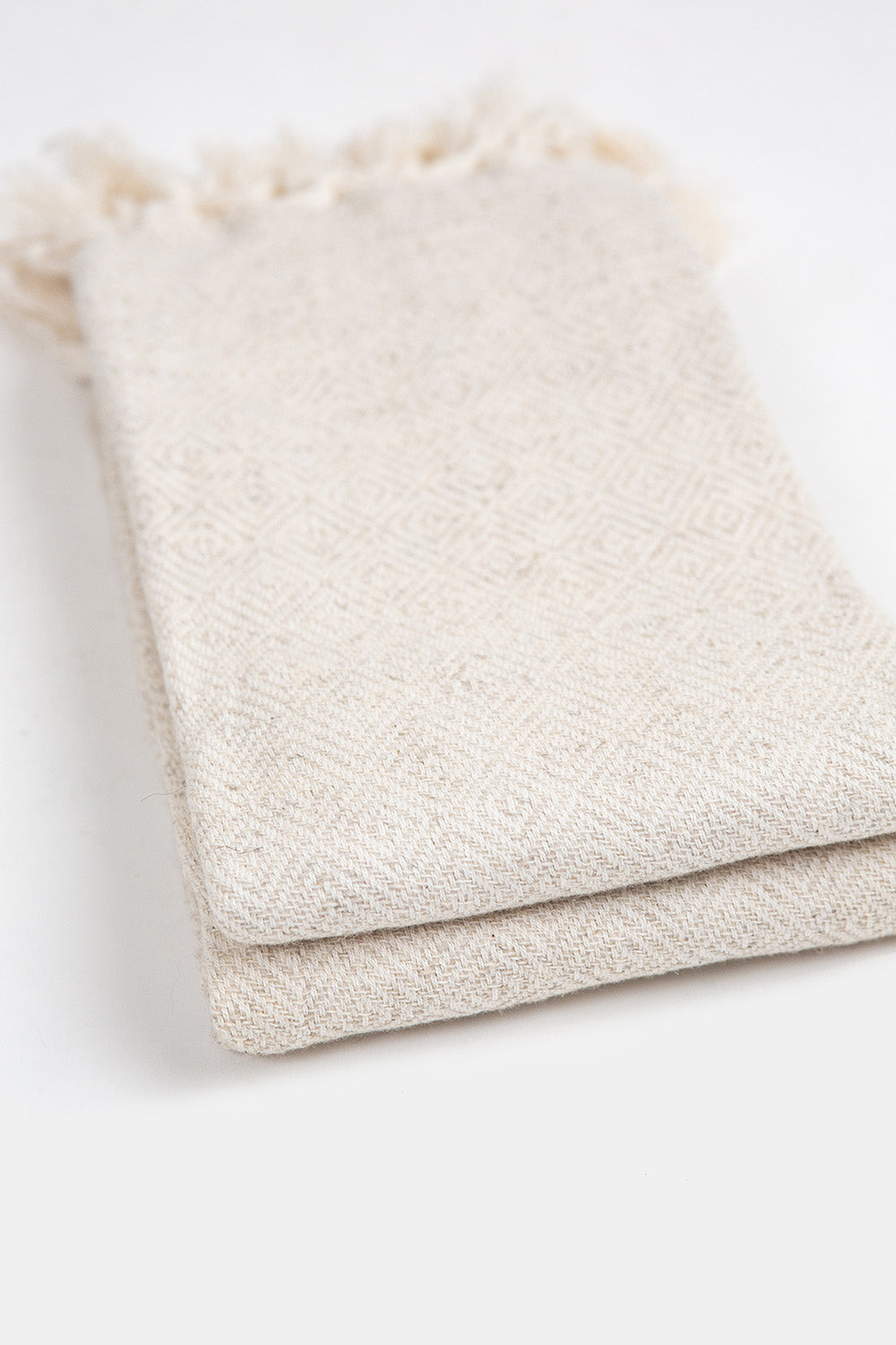 Cotton Linen Turkish Hand Towel in Bej Diamond