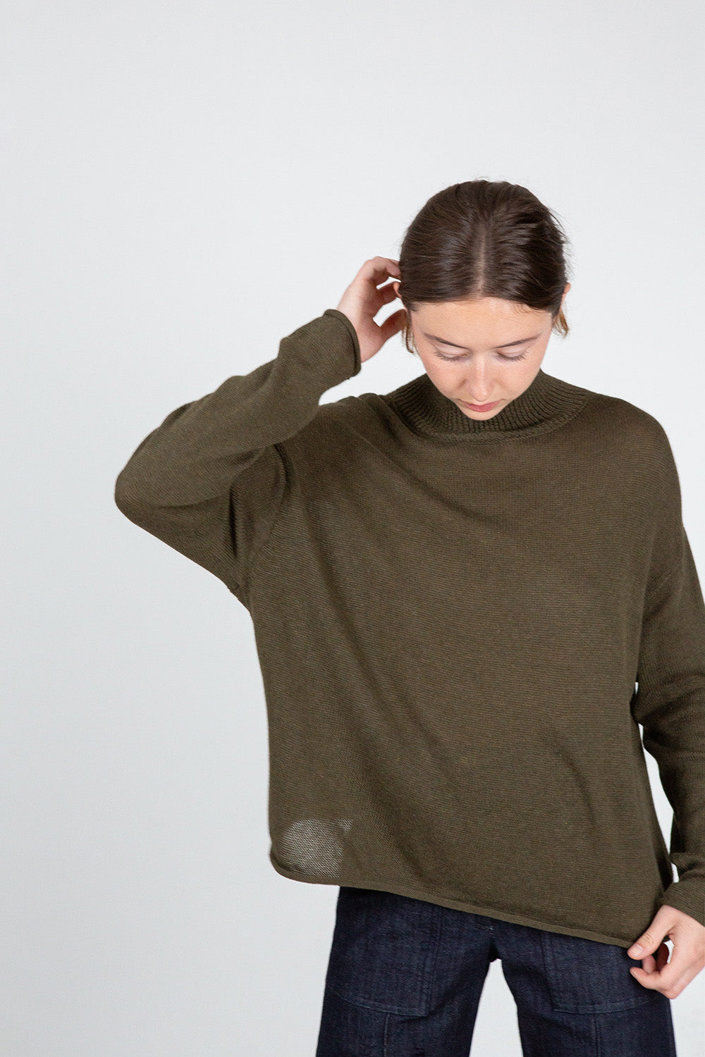 Matilda Pima Cotton Turtleneck In Bracken