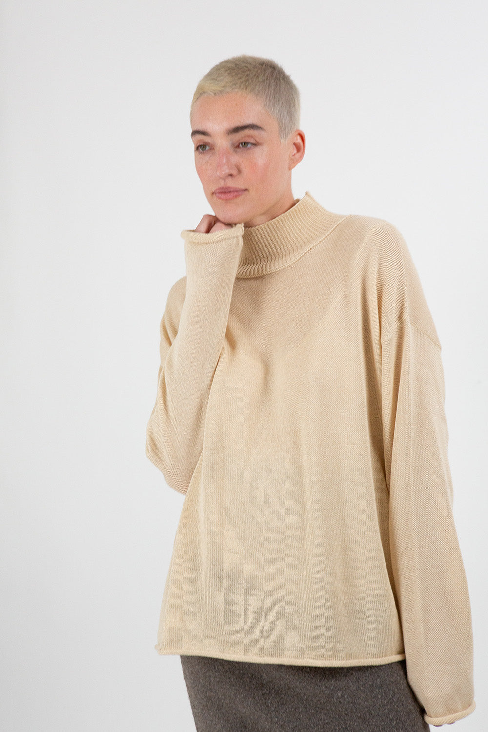 et Imports Matilda Pima Cotton Turtleneck in Natural 2