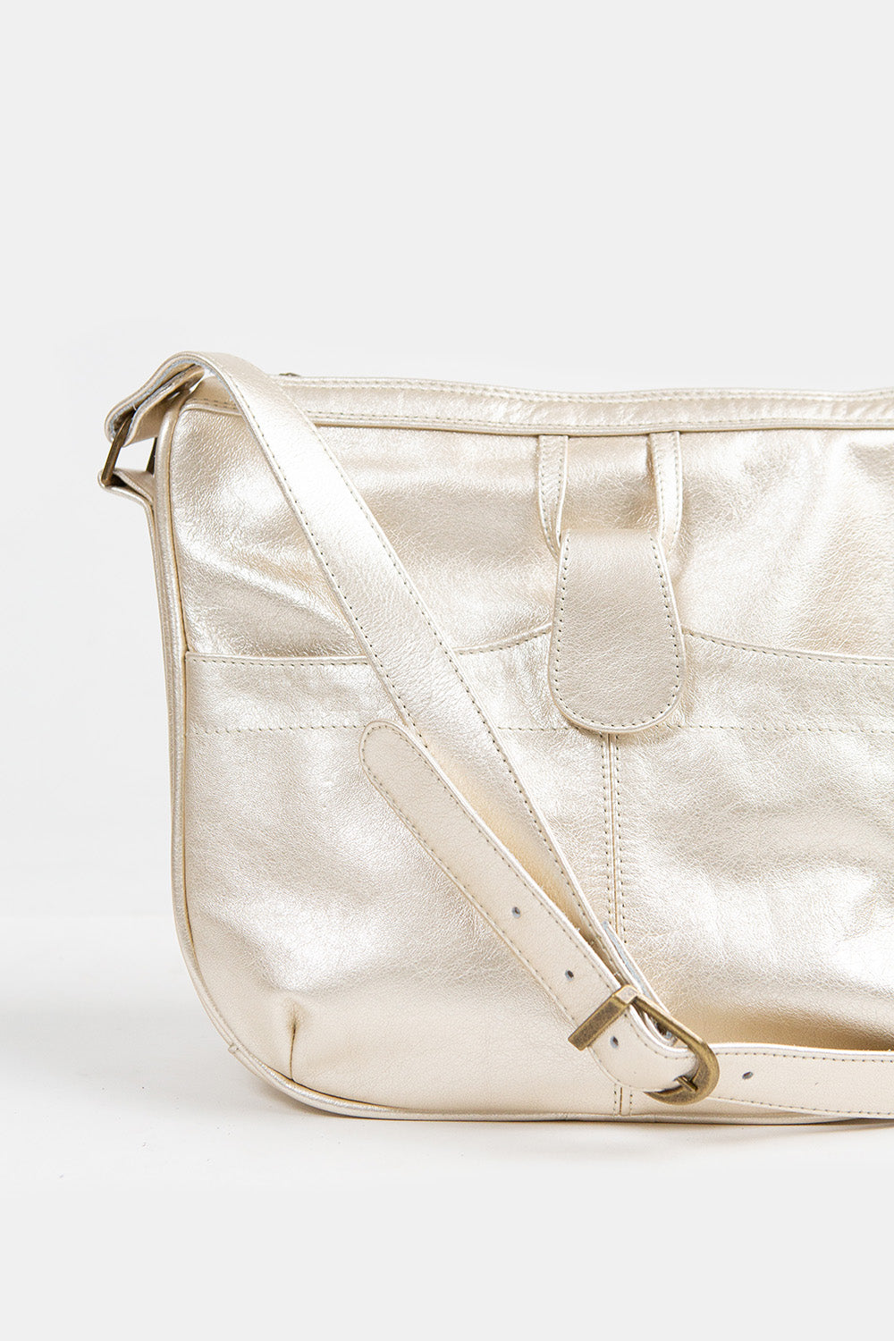 Twiggy Leather Shoulder Bag In Platinum