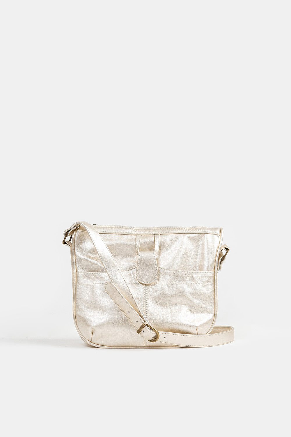 Twiggy Leather Shoulder Bag In Platinum