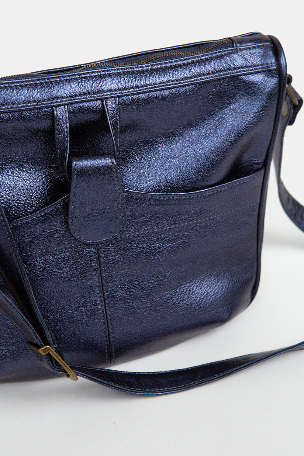 Twiggy Leather Shoulder Bag in Sapphire