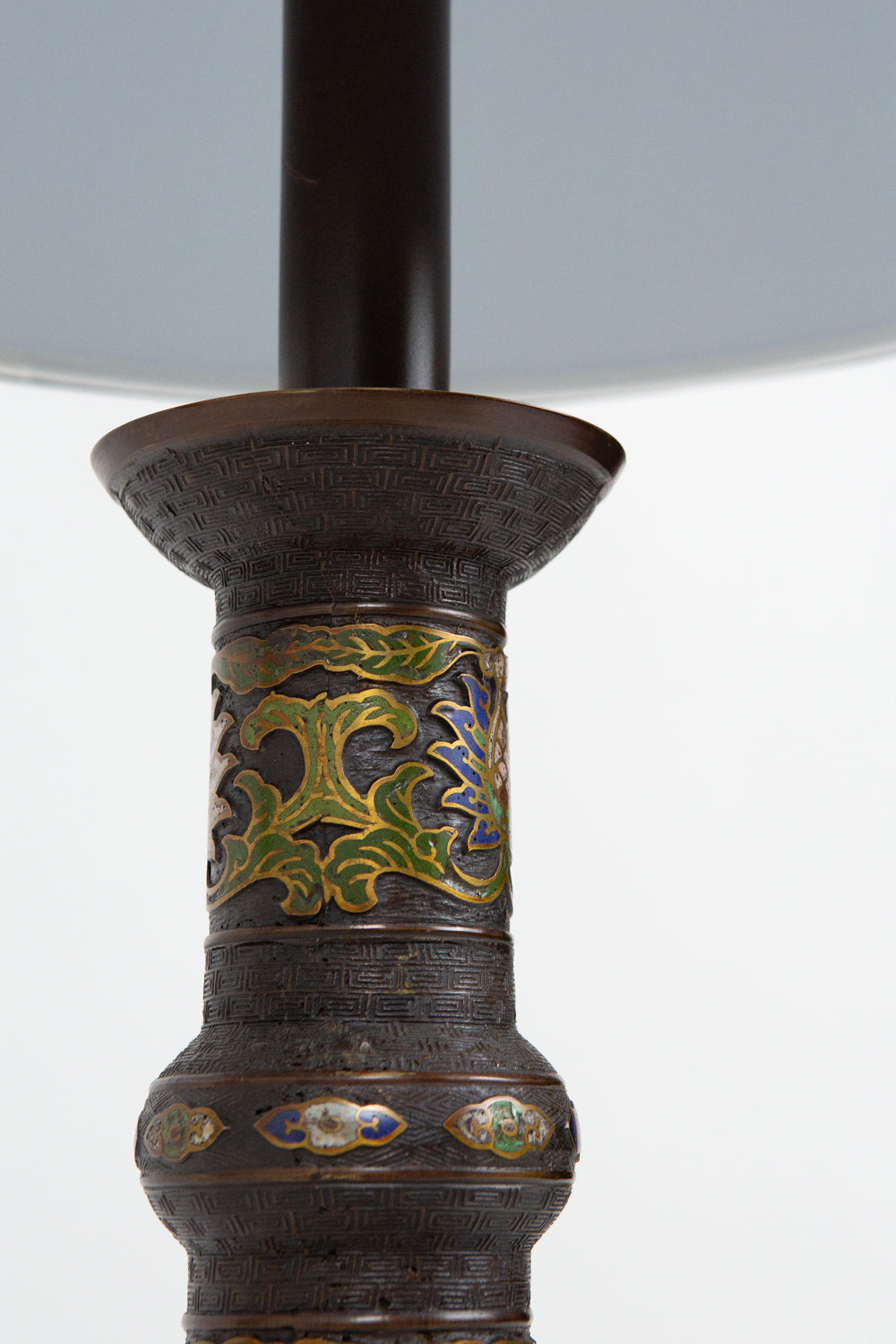 Antique Chinese Chinoserie Cloisonné Table Lamp