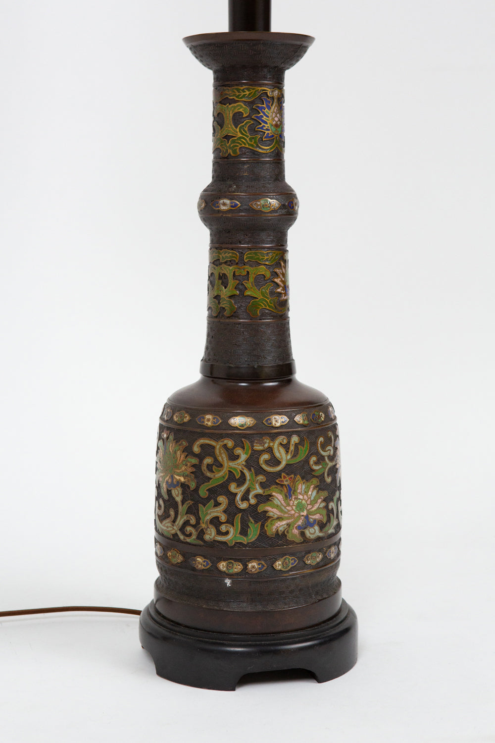 Antique Chinese Chinoserie Cloisonné Table Lamp