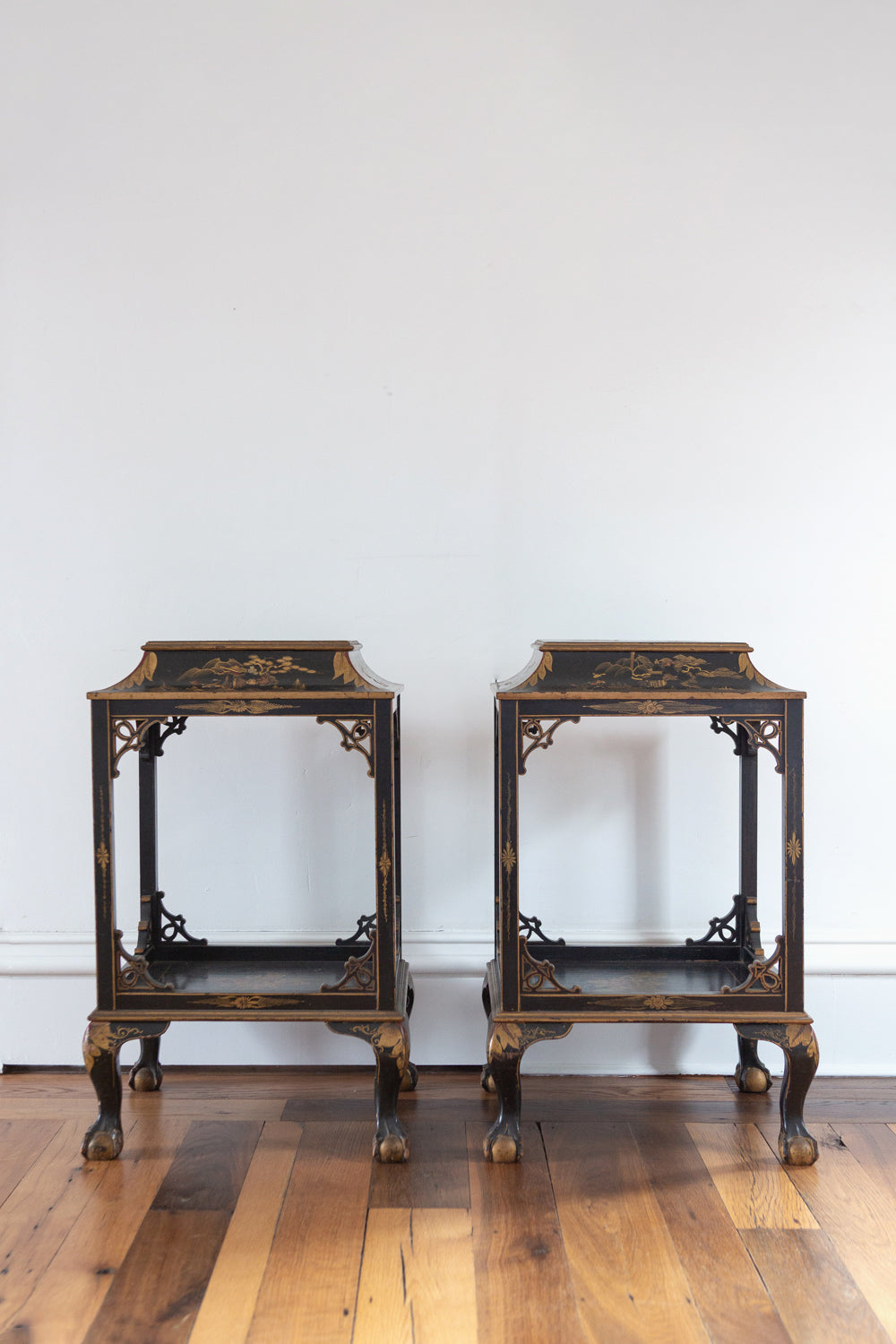 Pair Of Chinoserie Pagoda Side Tables