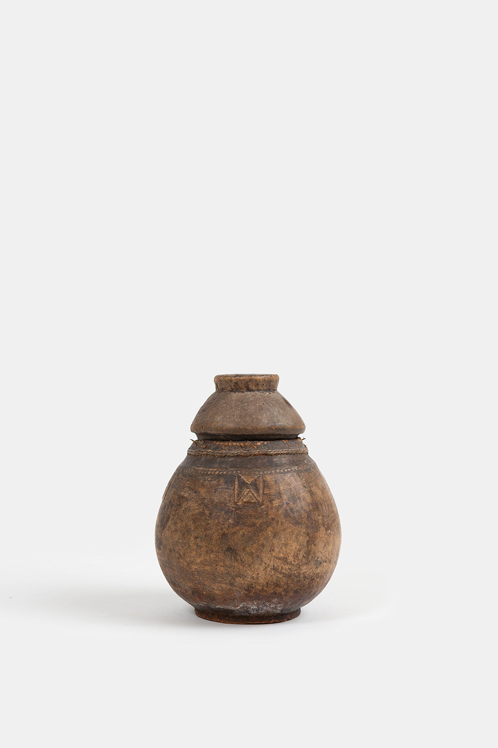 Antique Lidded Gourd Vessel