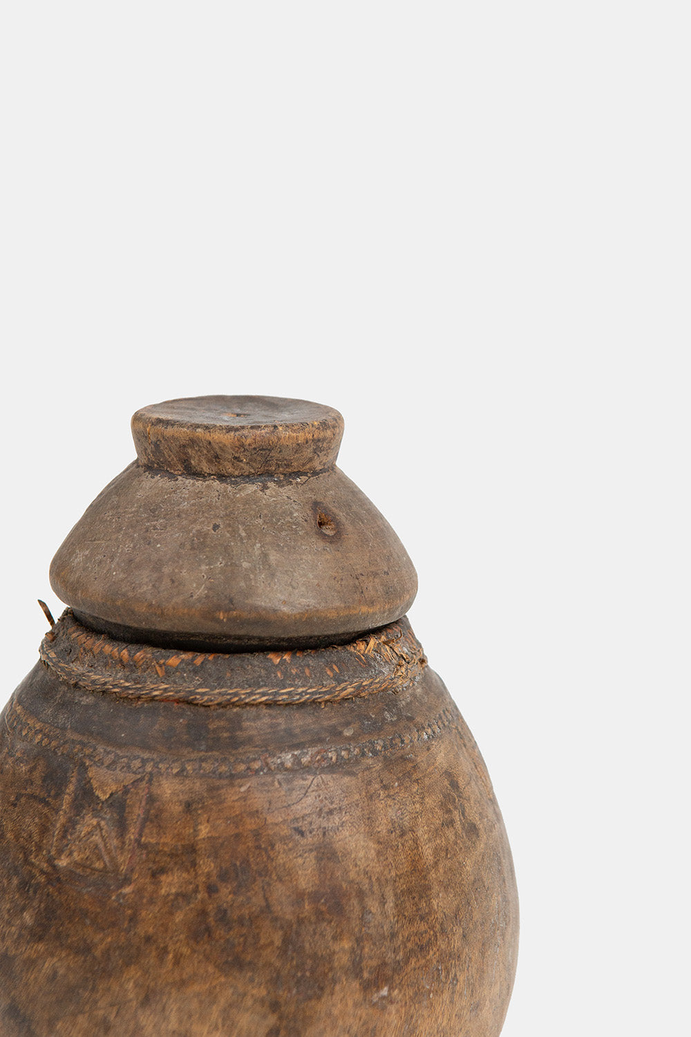 Antique Lidded Gourd Vessel