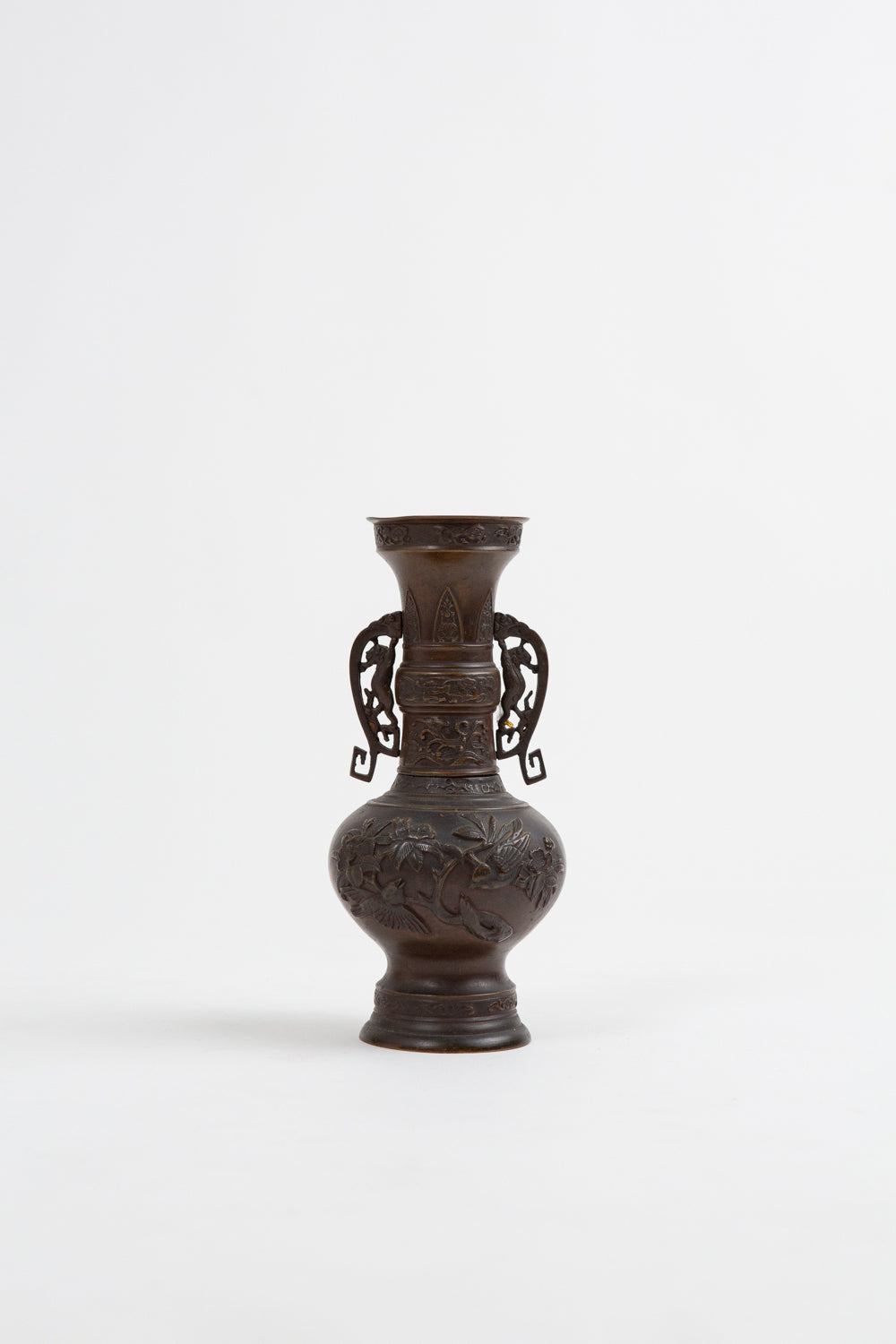 Japanese Bronze Handled Vase