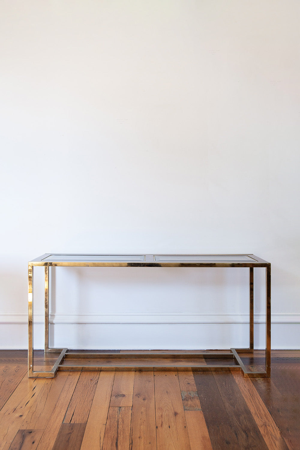 1970s Brass and Glass Parson Table