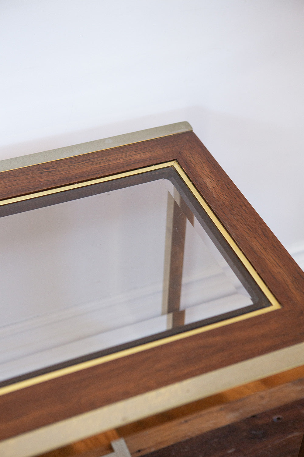 1970s Brass and Glass Parson Table